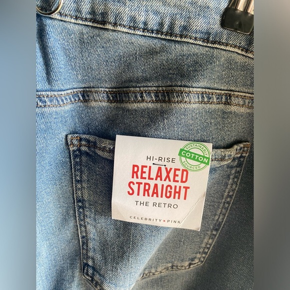 Celebrity Pink The Retro Jeans 22 Medium Blue Relaxed Straight High Rise NWT - Picture 10 of 11